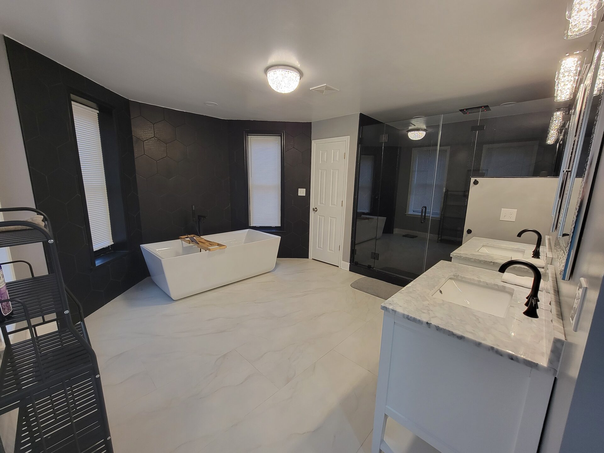 Luxury bathroom cleaned by Lorena's Cleaning in Maryland