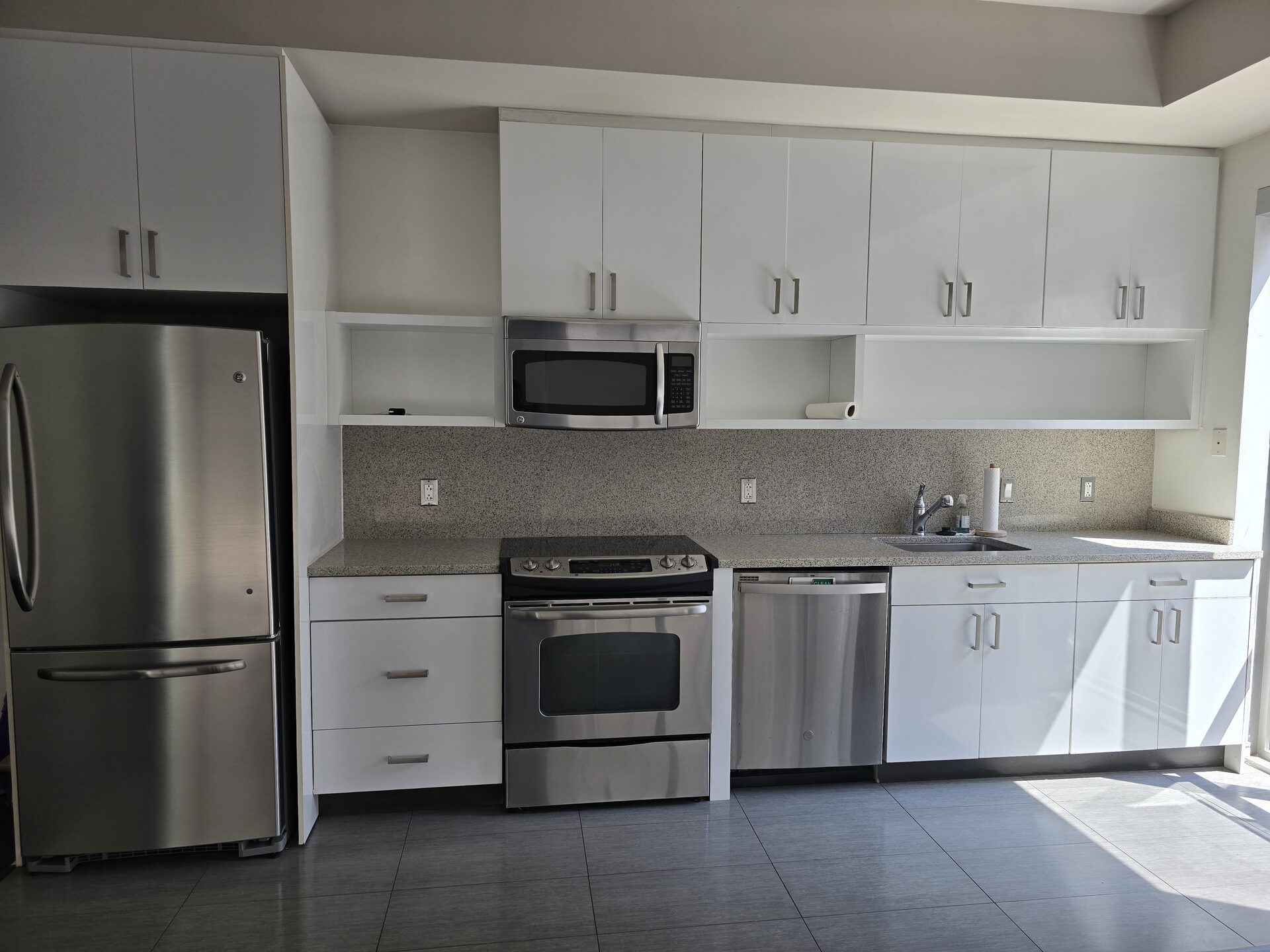 Minimalist kitchen cleaned by Lorena's Cleaning